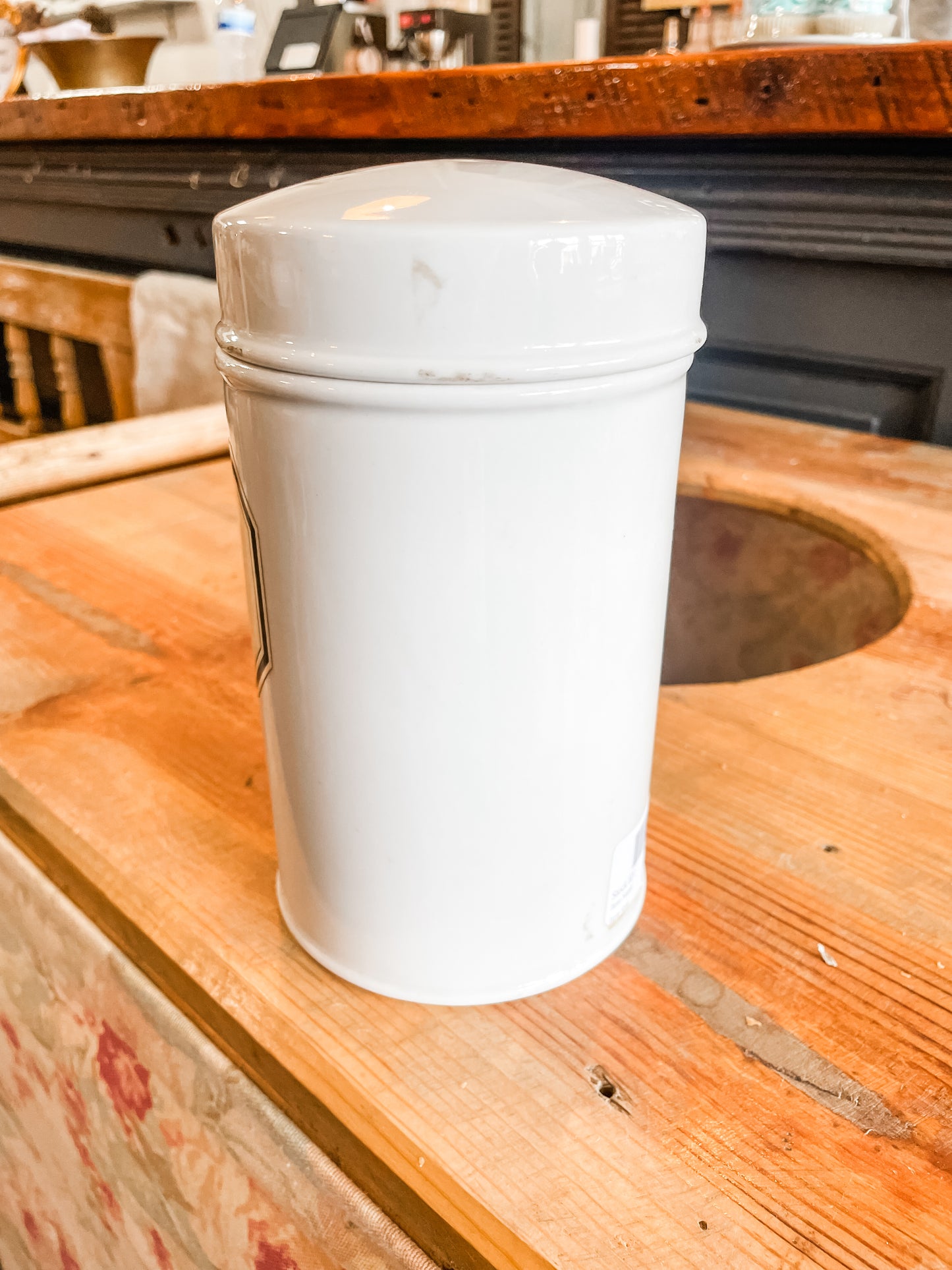 Antique German Ironstone Apothecary Jar with lid image 1
