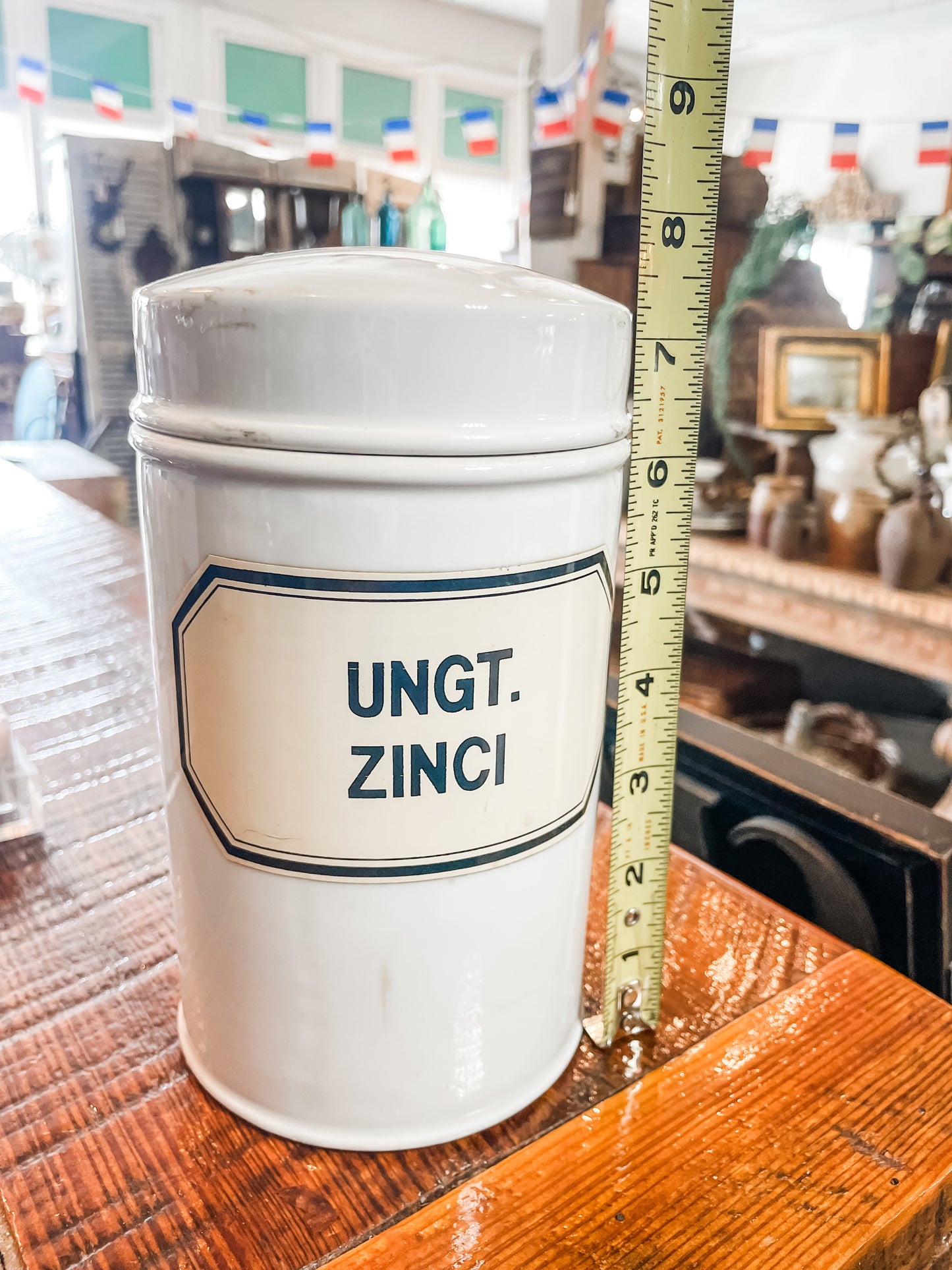 Antique German Ironstone Apothecary Jar with lid image 0