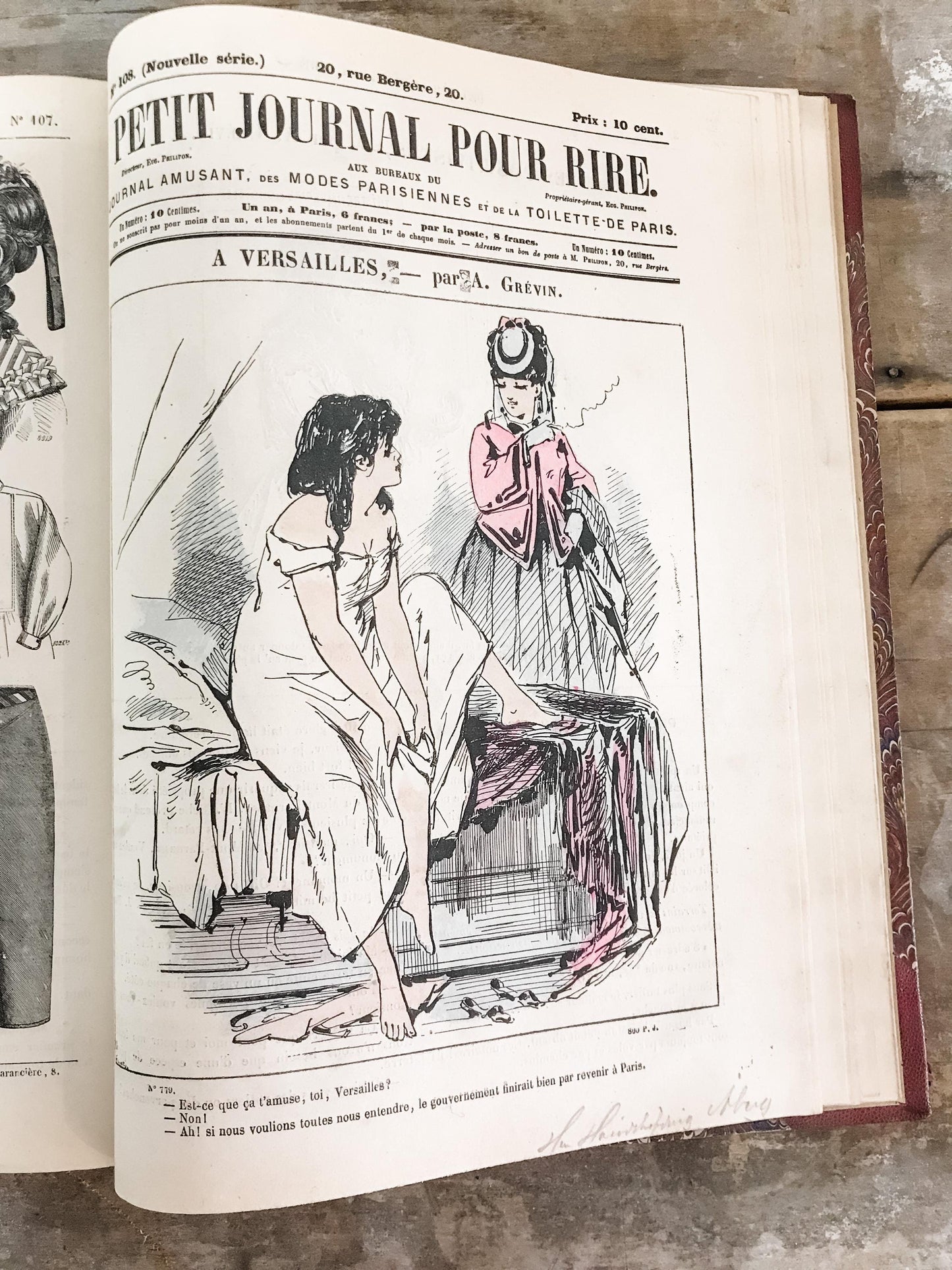 Antique French "Petit Journal" book
