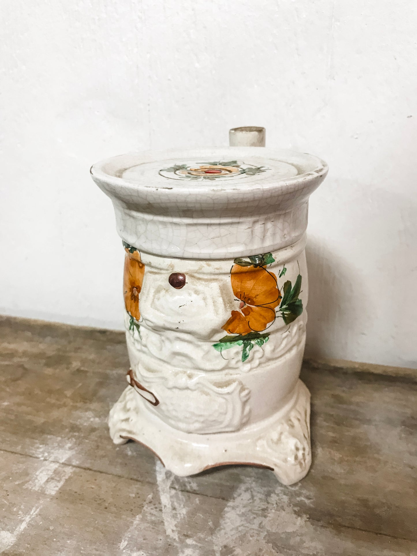 Vintage French wood burning stove bank image 0