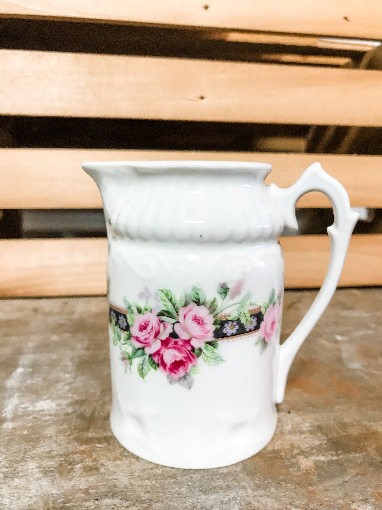 Small French floral pitcher image 1