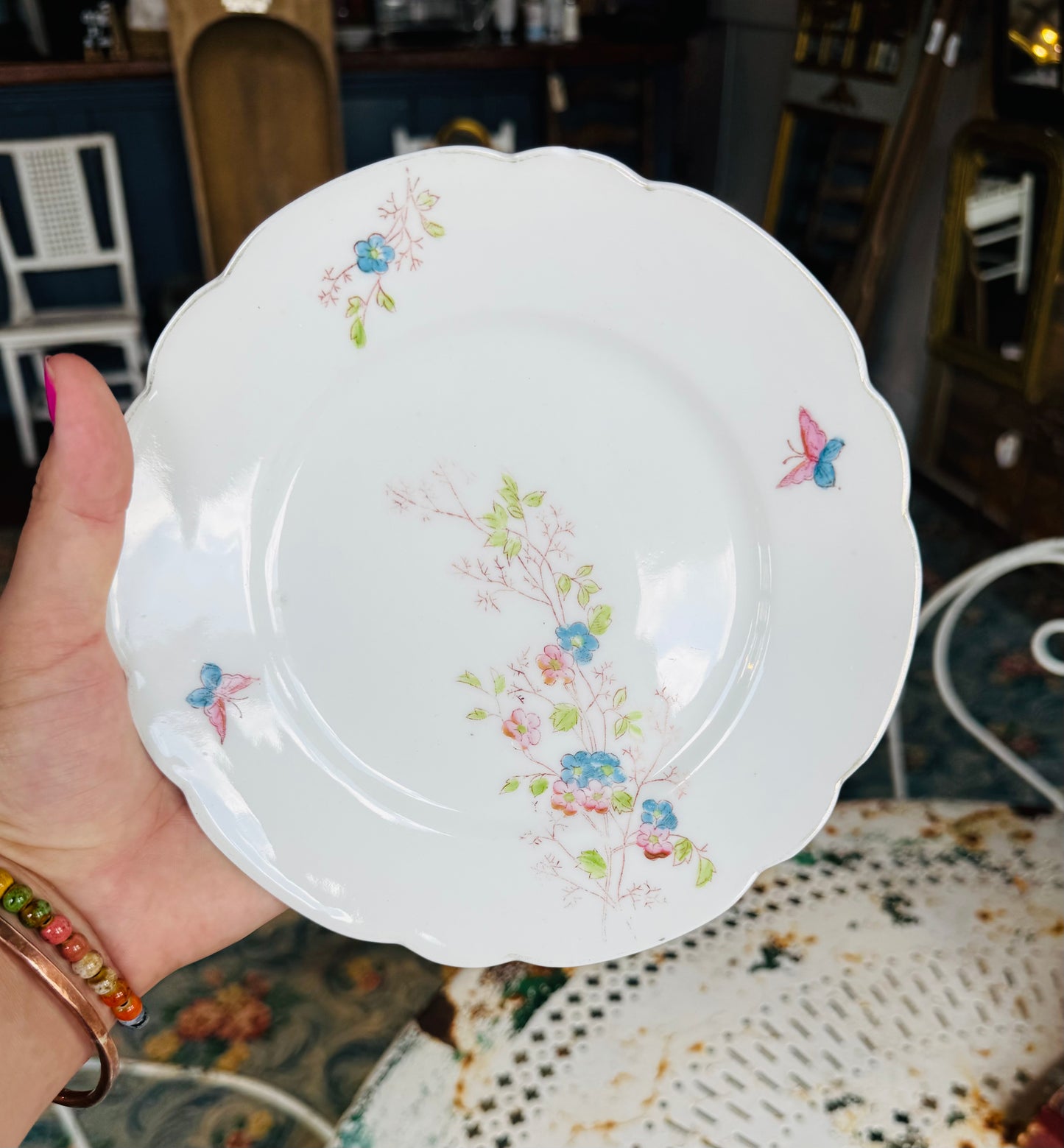 Vintage French Butterfly Plate