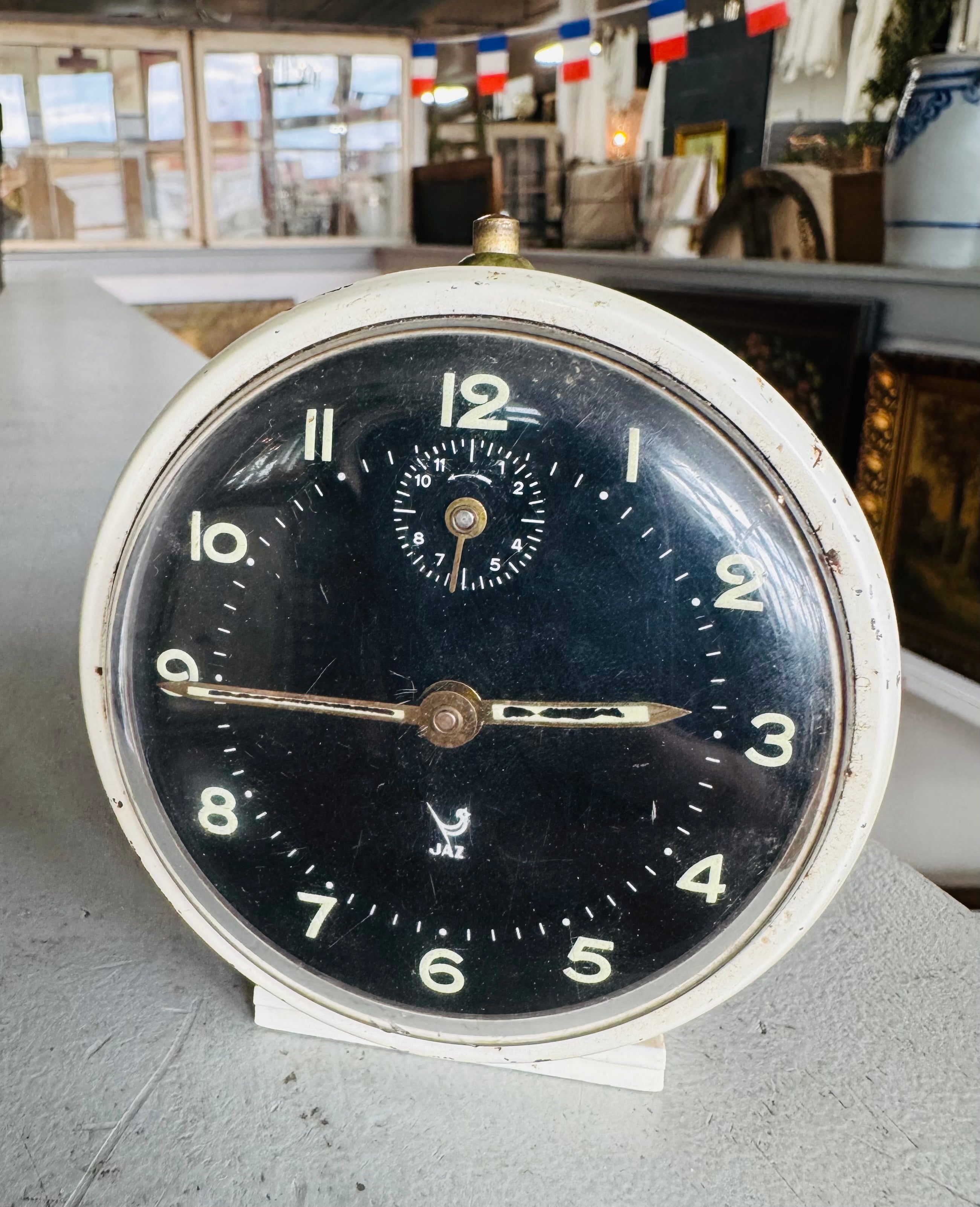 Vintage JAZ French Alarm Clock – Bleu 32 Vintage Marketplace