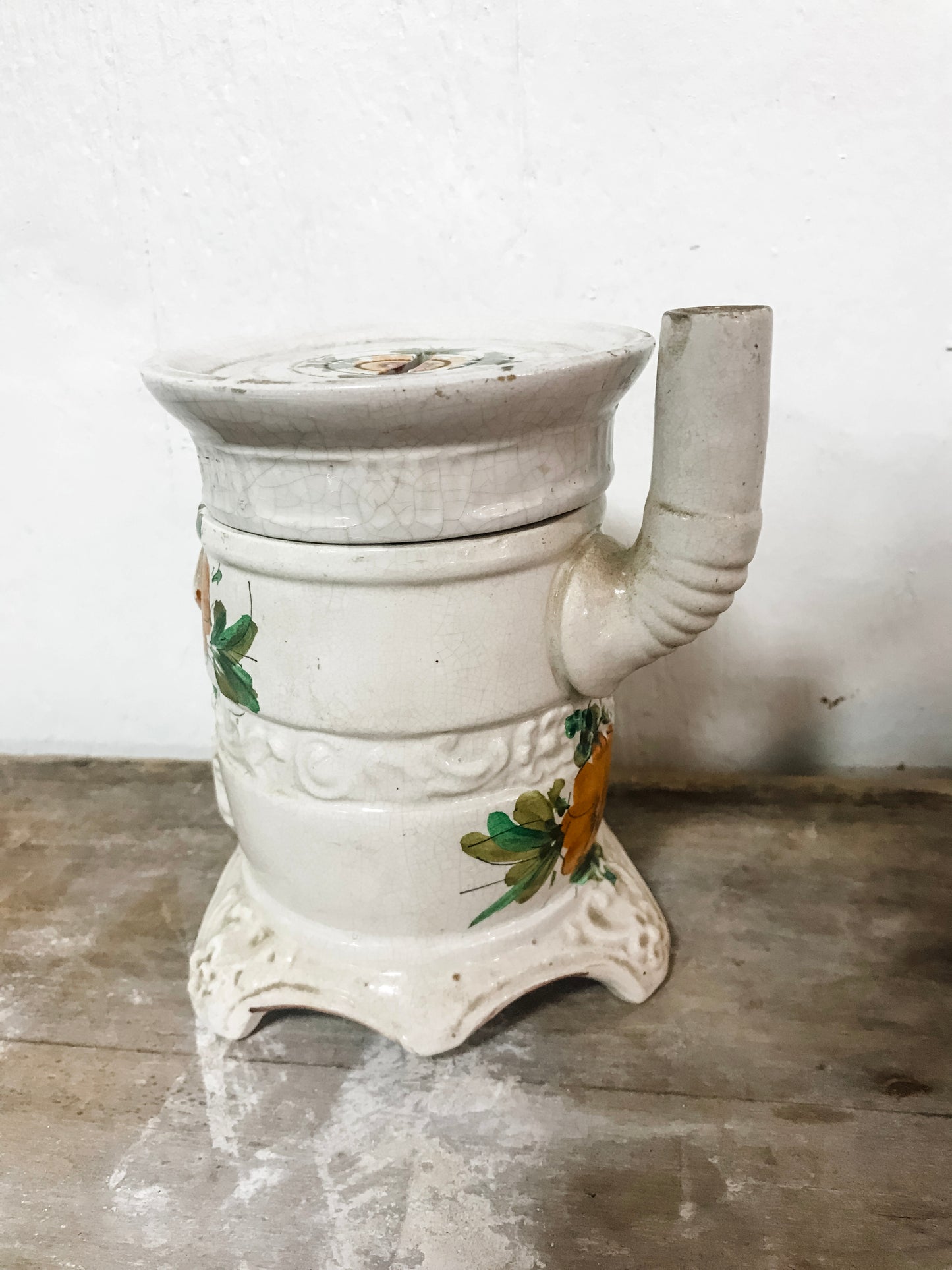 Vintage French wood burning stove bank image 4