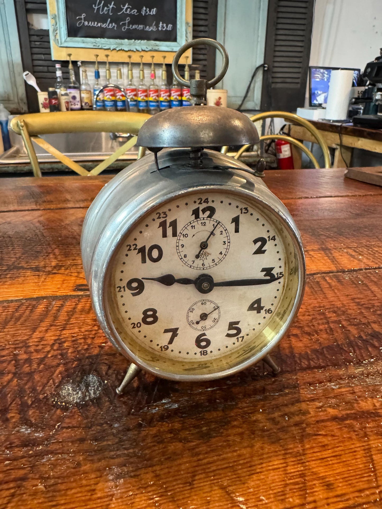 Vintage Soviet Wind-Up Alarm Clock | Retro Mechanical Table Clock with Bell | USSR Era Collectible