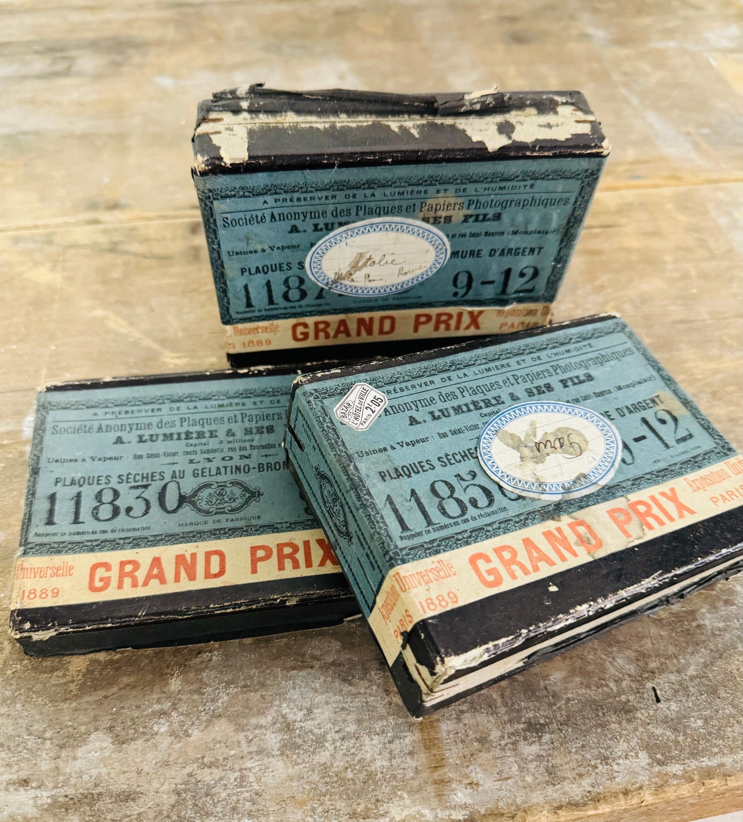 Box of Vintage French Misc. Glass Negatives image 1