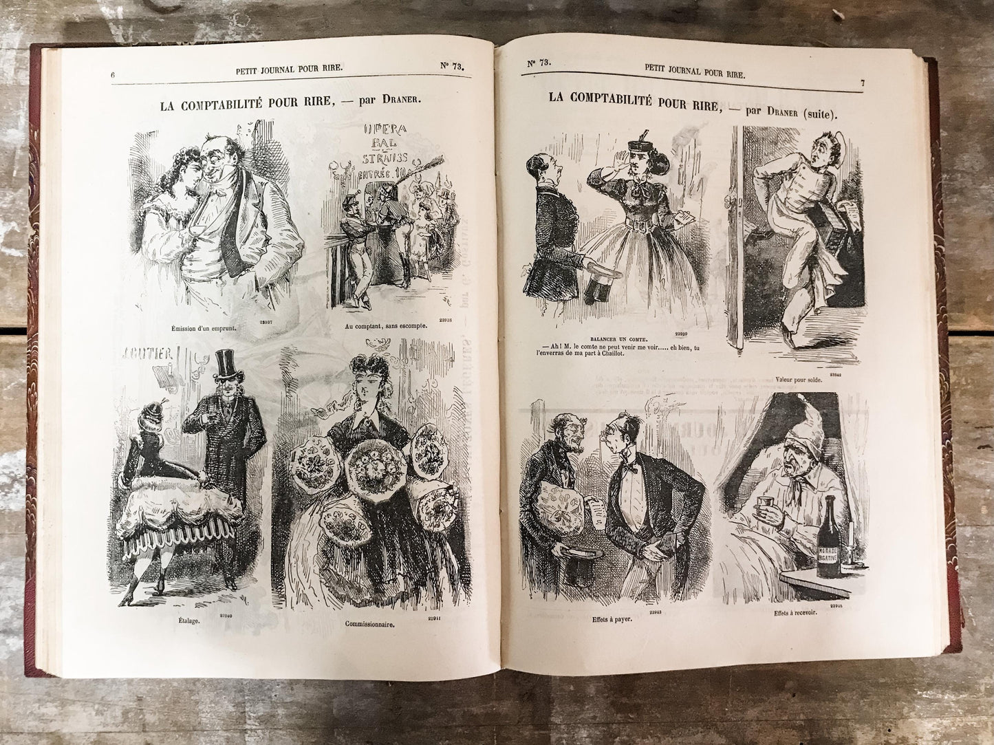 Antique French "Petit Journal" book