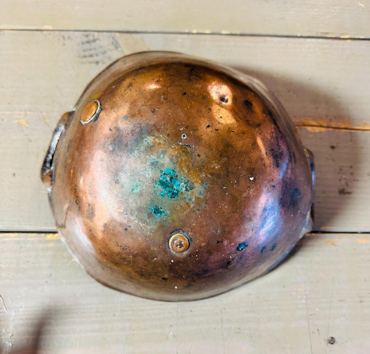 Primitive 1800's Hand-Forged Copper Pan | Antique Kitchen Basin with Handles