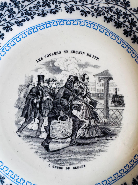 Antique French Transferware Plate