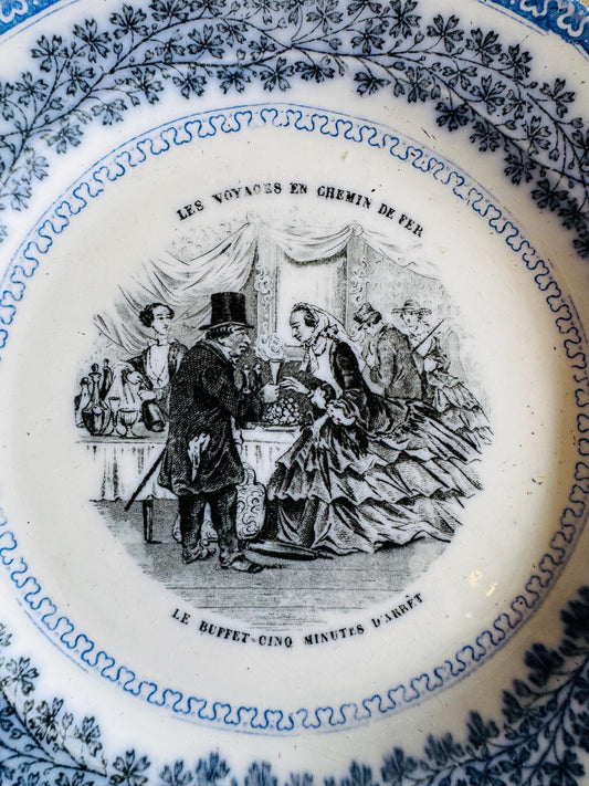 Antique French Transferware Plate