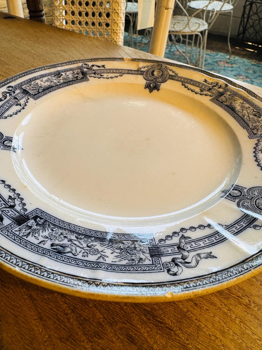 Antique French “Médaillon” Transferware Plate