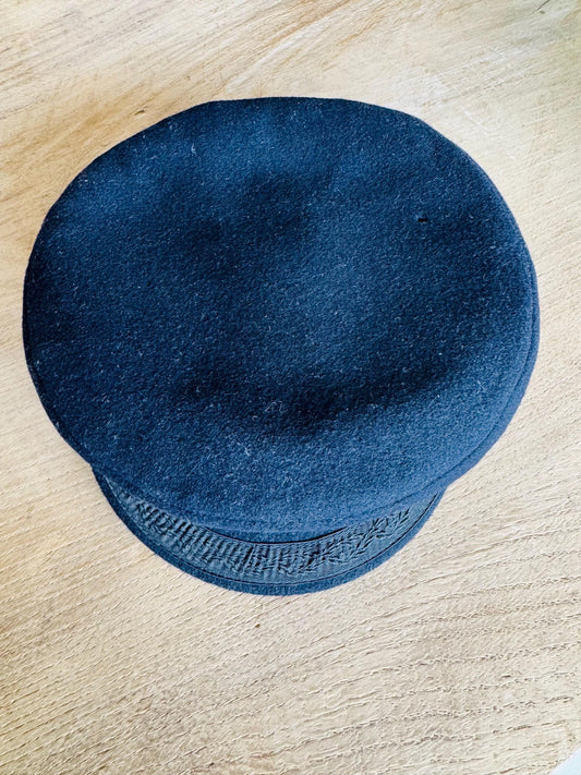 Vintage French “La Casquette Armorique” Cap | Wool Mariner Hat with Embroidered Visor