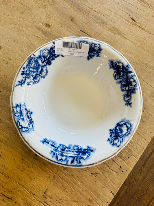French Blue and White Dish image 0