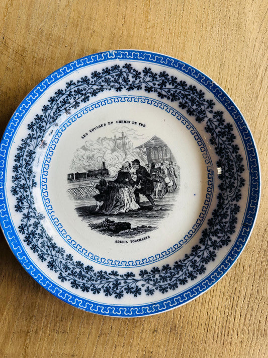 Antique French Transferware Plate