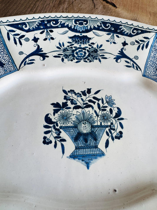 Rare Antique French Delft Ironstone Platter