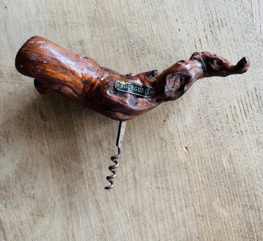 French Wine Opener with Natural Burl Wood Handle
