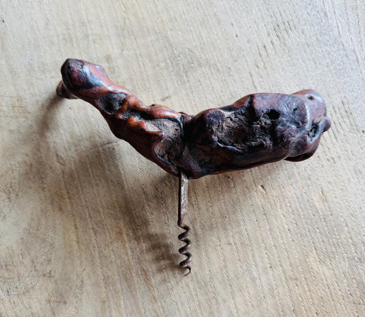 French Wine Opener with Natural Burl Wood Handle