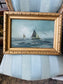 Vintage French Nautical Seascape Signed Oil Painting
