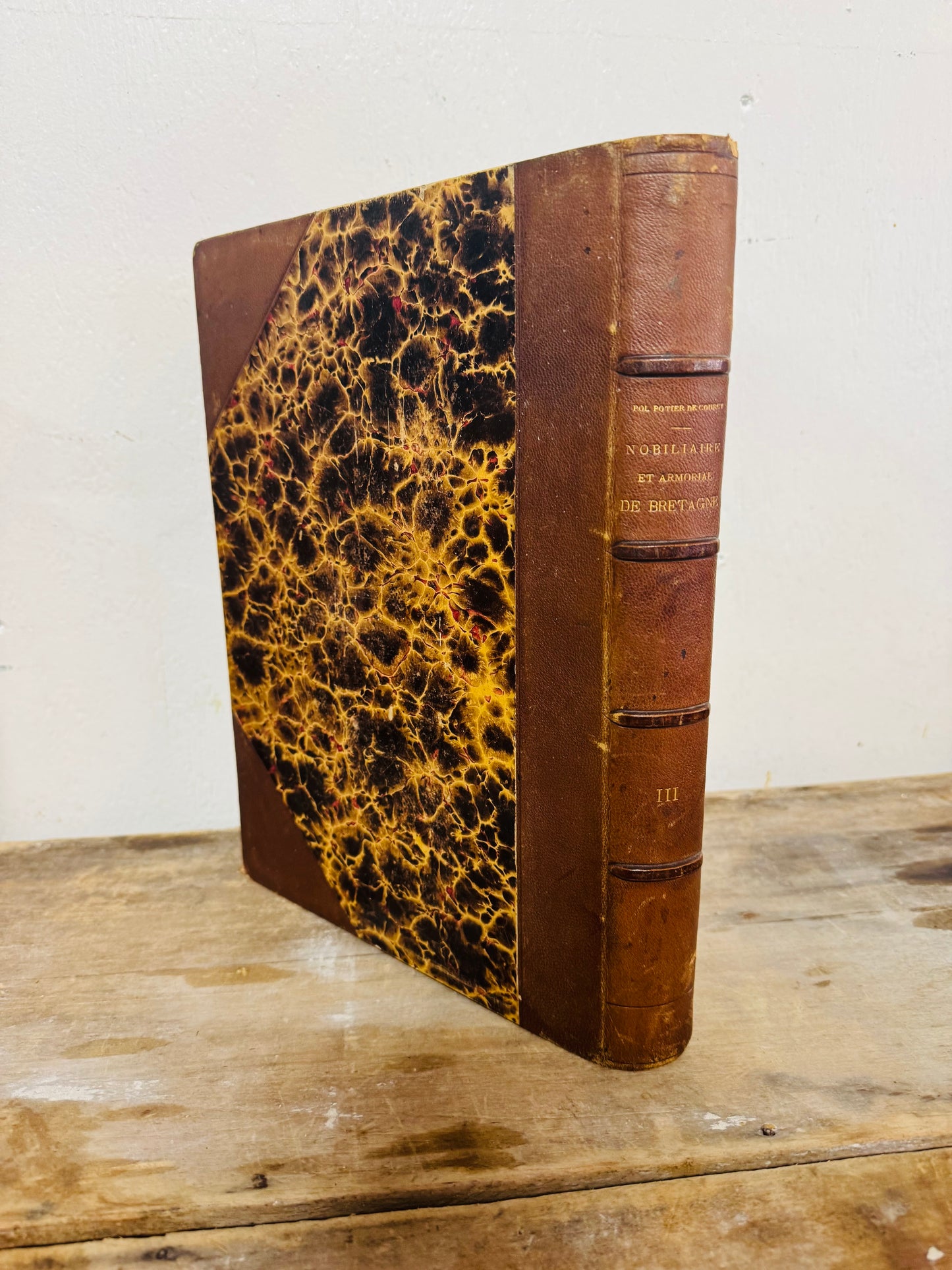 Antique French Heraldry Book – Nobiliaire et Armorial de Bretagne, Tome III by Pol Potier de Courcy