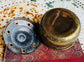 Antique Brass French Cauldron Pot with Ornate Handle | Primitive Copper Kettle