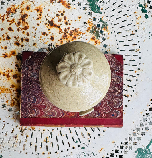 Antique Stoneware Hot Water Bottle with Lid – 19th Century English Ceramic Bed Warmer