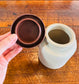 Antique French Cheese Crock – “Tonneaux de Téméraire” Stoneware Jar with Embossed Lid