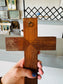 Vintage French Crucifix – Wood and Brass Wall Cross with INRI Plaque