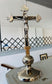 Vintage Wood Wall Crucifix with Brass Jesus Figure | Religious Christian Wall Cross | INRI Catholic Icon