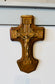 Vintage Wooden Crucifix Wall Plaque – Carved Symbols of Faith, Eye of Providence, Anchor & Sacred Heart – Religious Christian Wall Cross