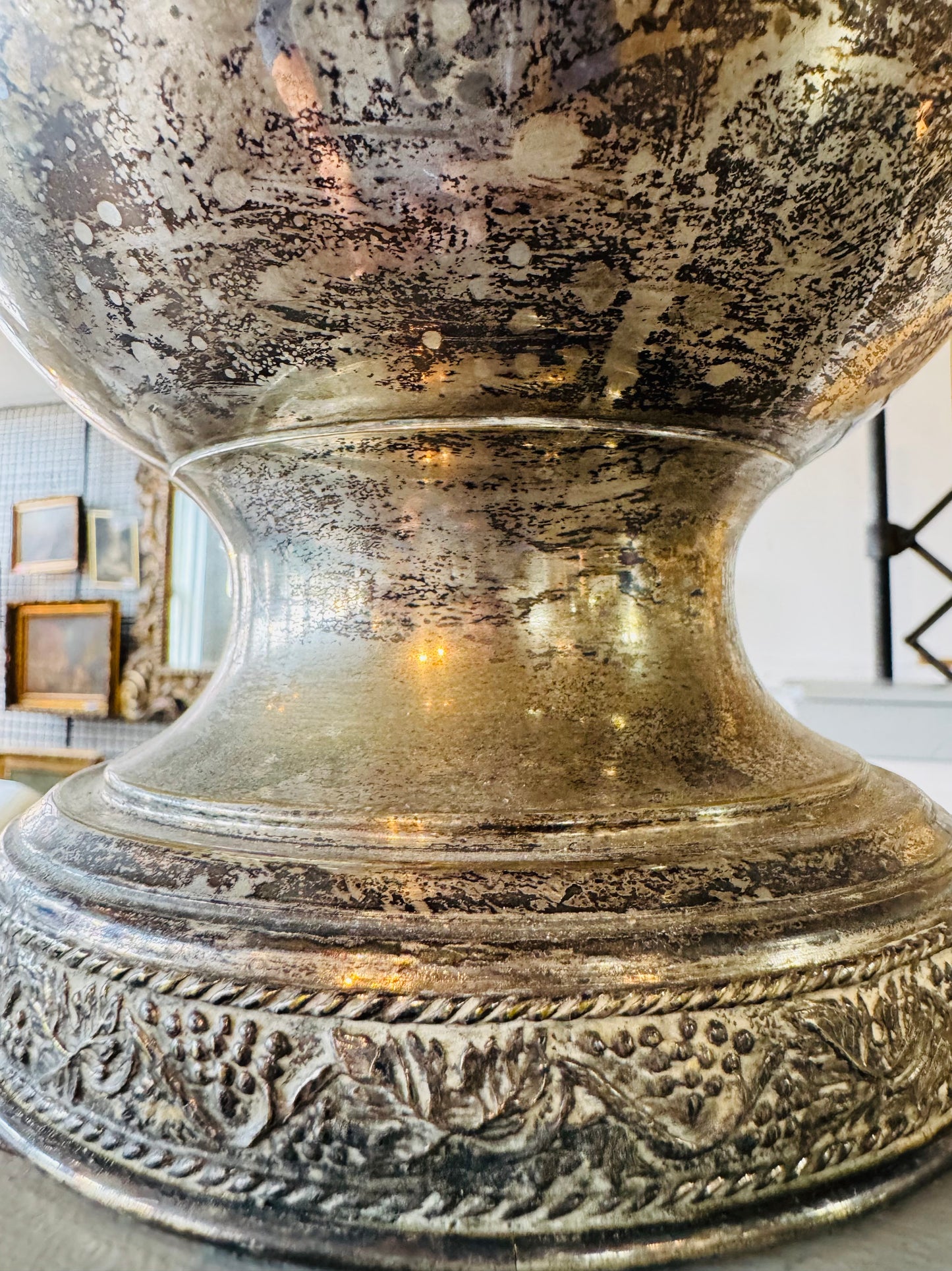 Vintage French Silverplate Champagne Bucket with Grapevine Detail – French-Inspired Wine Cooler
