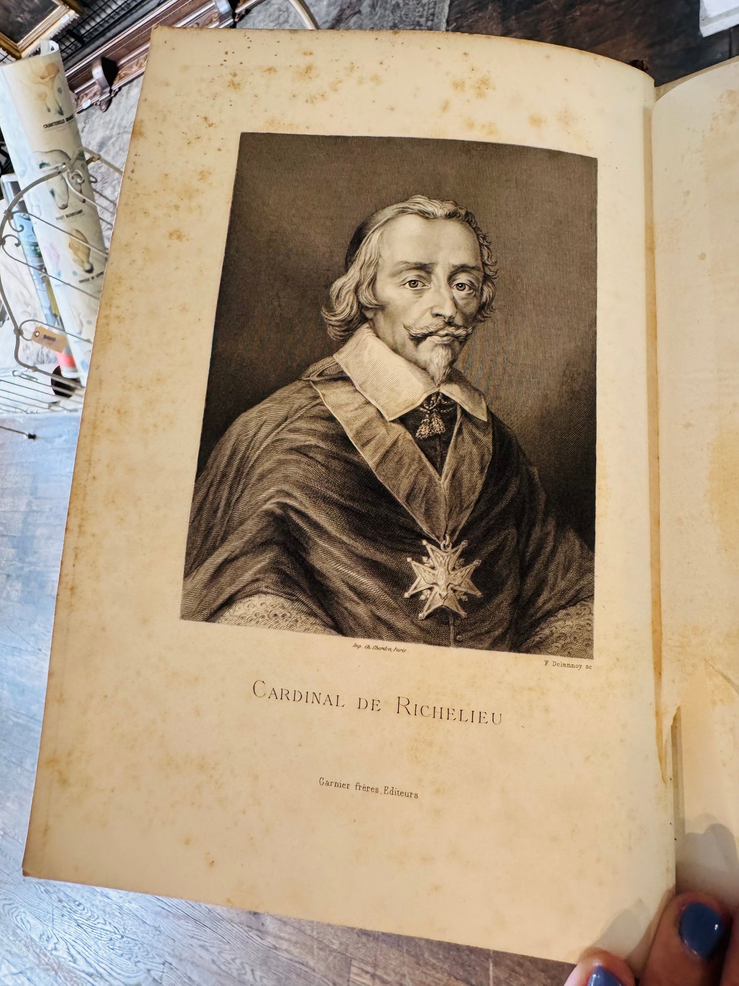 1883 Galerie de Portraits Historiques – Antique French Book with Engravings – Leather Bound by Sainte-Beuve