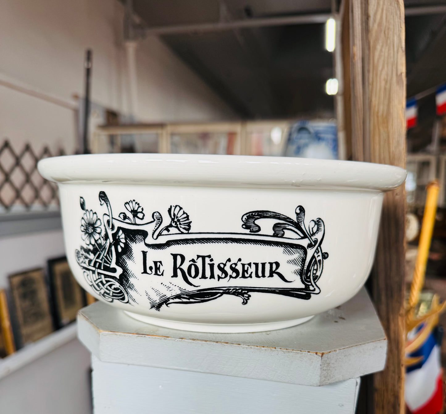Vintage Gien France “Le Rôtisseur” Transferware Bowl