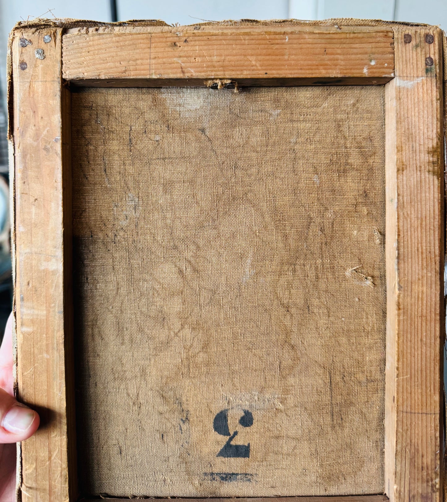 Antique French Landscape Oil Painting on Canvas