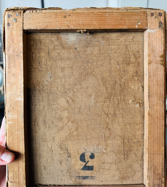 Antique French Landscape Oil Painting on Canvas