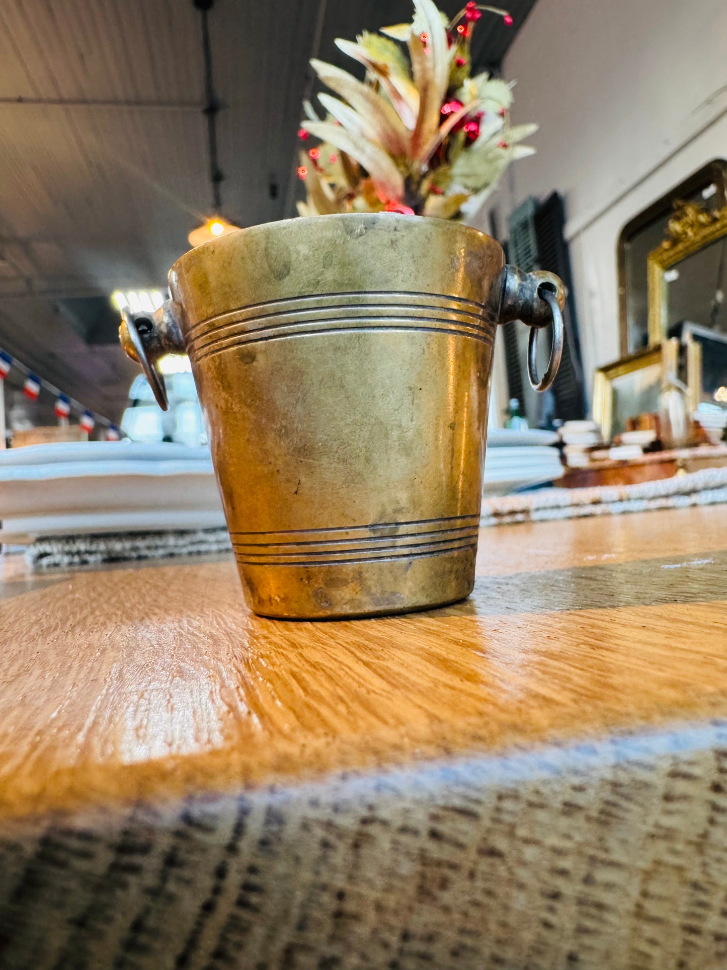 Antique French Bronze Mini Bucket