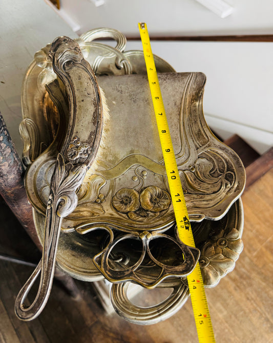 3 pc. French crumb tray set