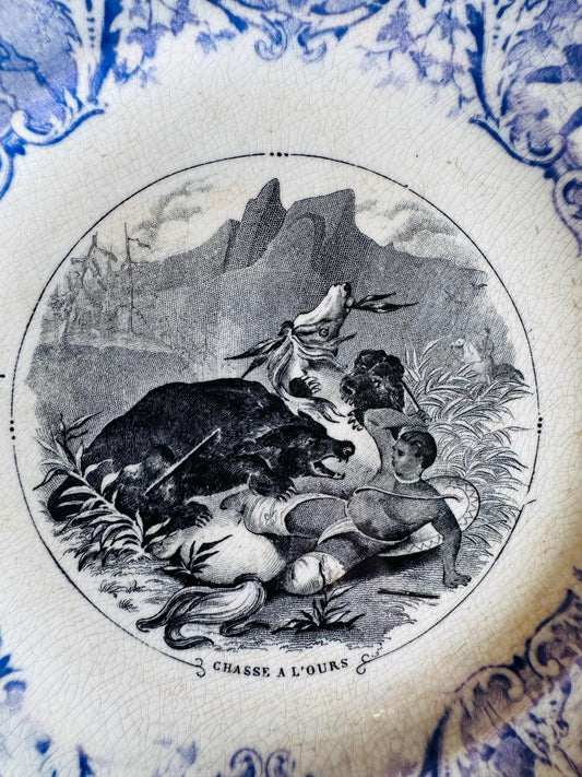 Antique French Transferware Plate