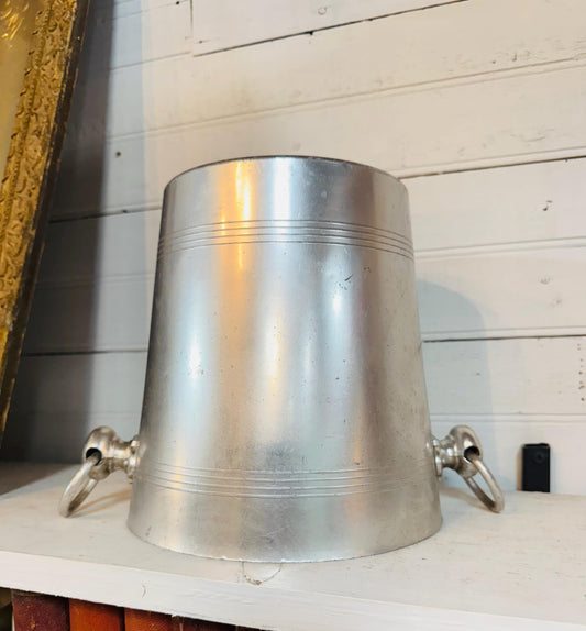 Vintage Joseph Perrier Champagne Bucket | French Aluminum Ice Bucket with Ring Handles