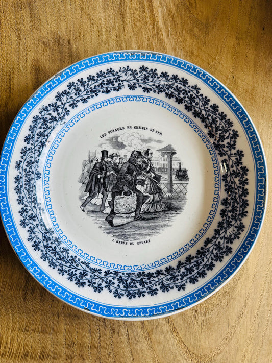 Antique French Transferware Plate