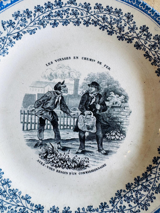 Antique French Transferware Plate
