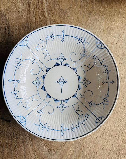 Vintage Boch Freres Blue & White Ironstone Dish